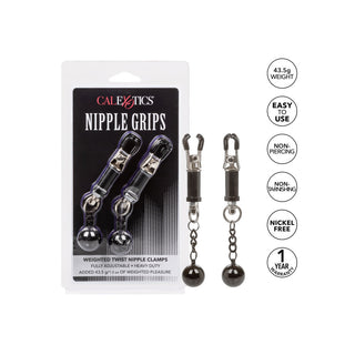 Nipple Grips Weighted Twist Nipple Clamps by California Exotic – Discreet Sex Toys & Erotic Games from My Devilish Desires