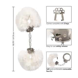 Ultra Fluffy Furry Cuffs White by California Exotic – Discreet Sex Toys & Erotic Games from My Devilish Desires