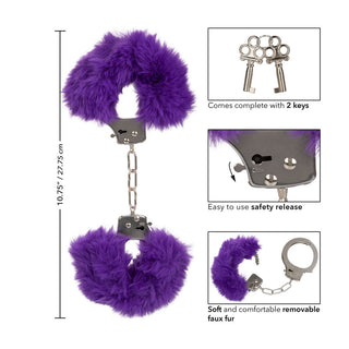 Ultra Fluffy Furry Cuffs Purple by California Exotic – Discreet Sex Toys & Erotic Games from My Devilish Desires