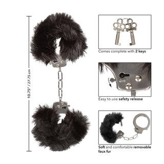 Ultra Fluffy Furry Cuffs Black by California Exotic – Discreet Sex Toys & Erotic Games from My Devilish Desires