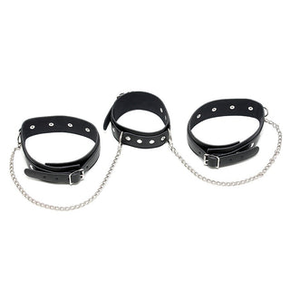 Leather Neck And Leg Chain Cuffs by Rimba – Discreet Sex Toys & Erotic Games from My Devilish Desires