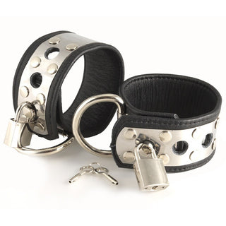 Leather Wrist Cuffs With Metal And Padlocks by Rimba – Discreet Sex Toys & Erotic Games from My Devilish Desires