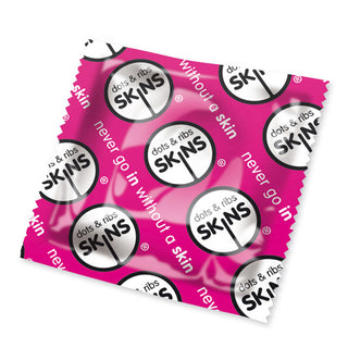 Skins Dots And Ribs Condoms x50 (Pink) by Skins Condoms – Discreet Condoms from My Devilish Desires